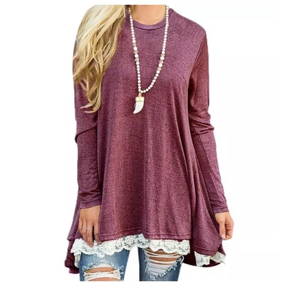 L’Atelier Michelina Tops - 🍷 Wine Long Sleeve Tunic 🍷